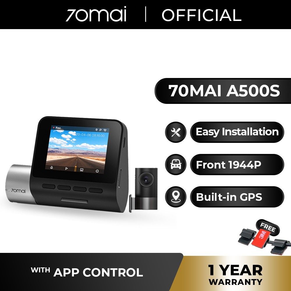*70mai A500s Dashcam Pro Plus+ Built-in GPS Car Recorder
