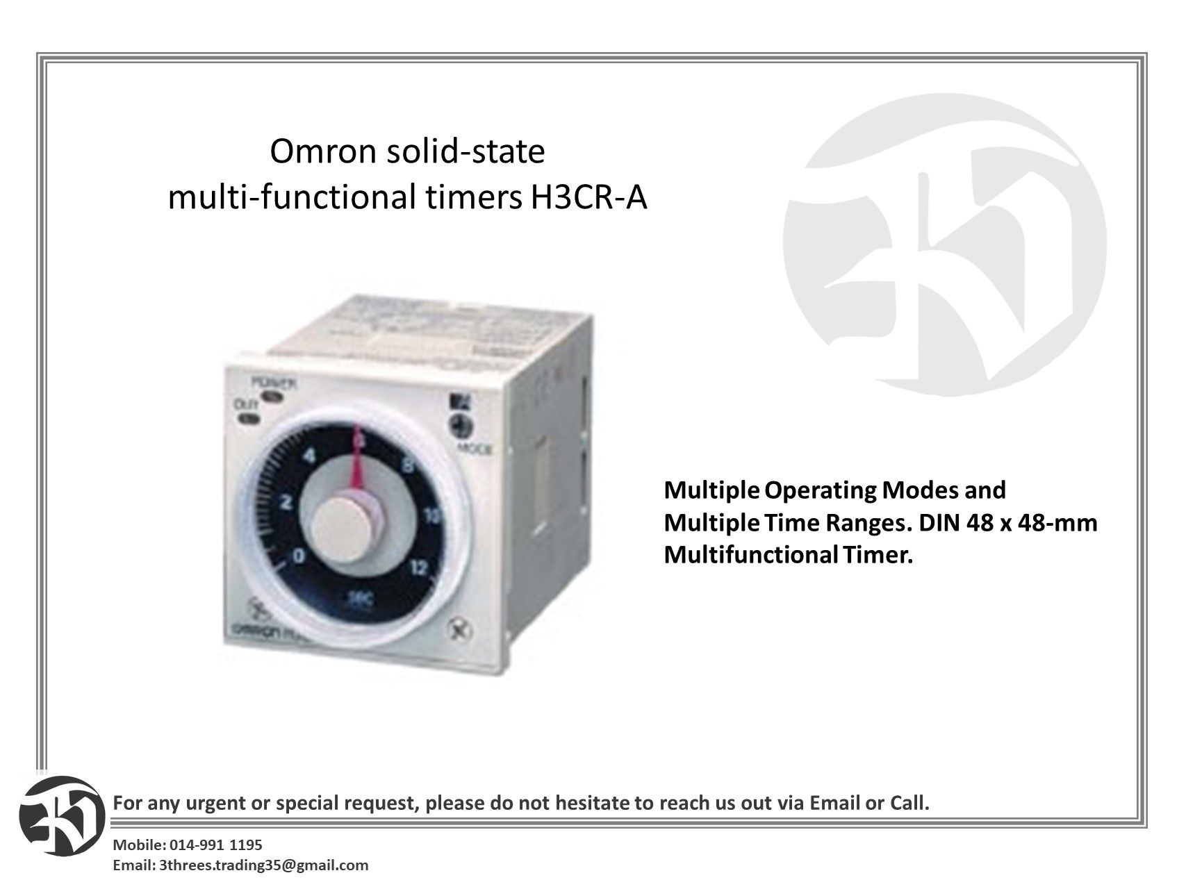 Omron solid-state multi-functional timers H3CR-A