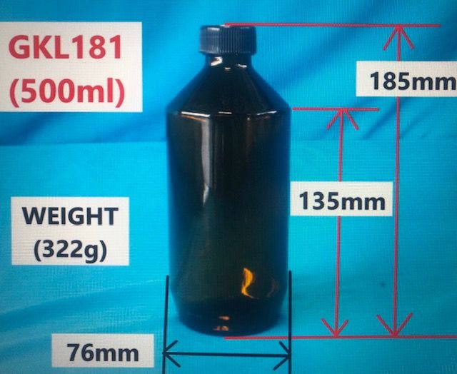 Glass Bottle with Cap & Stopper 500ml KL181