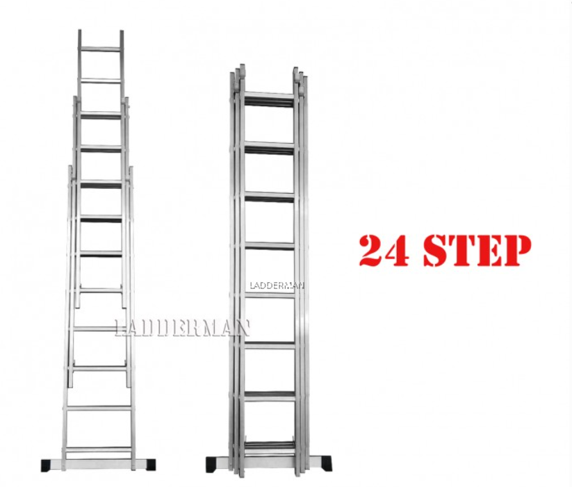 24 STEPS ALUMINIUM TRIPLE EXTENSION LADDER