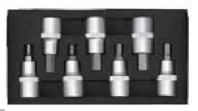 Temo 7Pc 1/2" Dr. Hex Bit Socket Set - H4-H14