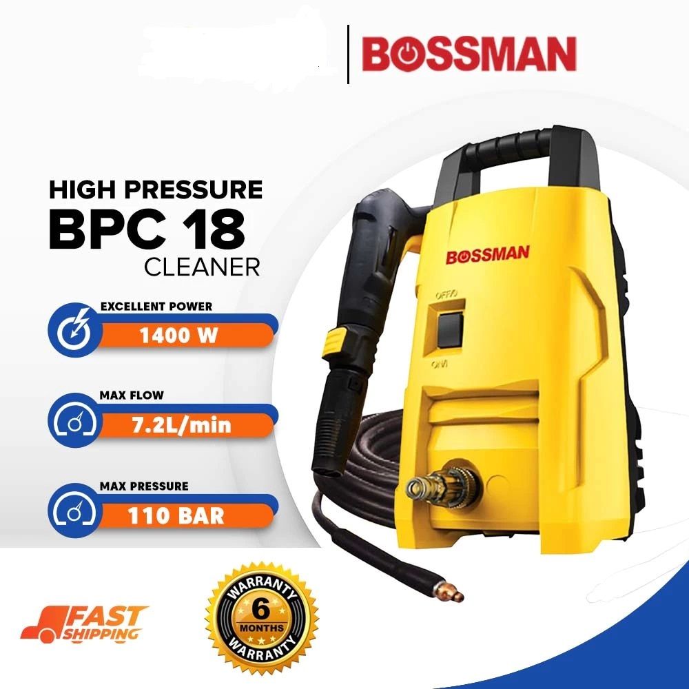 Bossman BPC18 High Pressure Cleaner 1400w Water Jet 110BAR