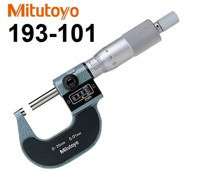 MITUTOYO 193-101 OUTSIDE MICROMETER DIGIT READ RANGE 0- 25MM GRAD 0.001MM