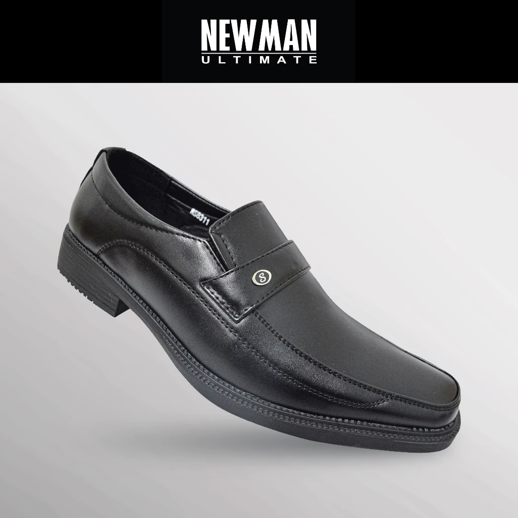NEWMEN MS 8311 Formal Office PU Leather Black Shine Executive Shoes