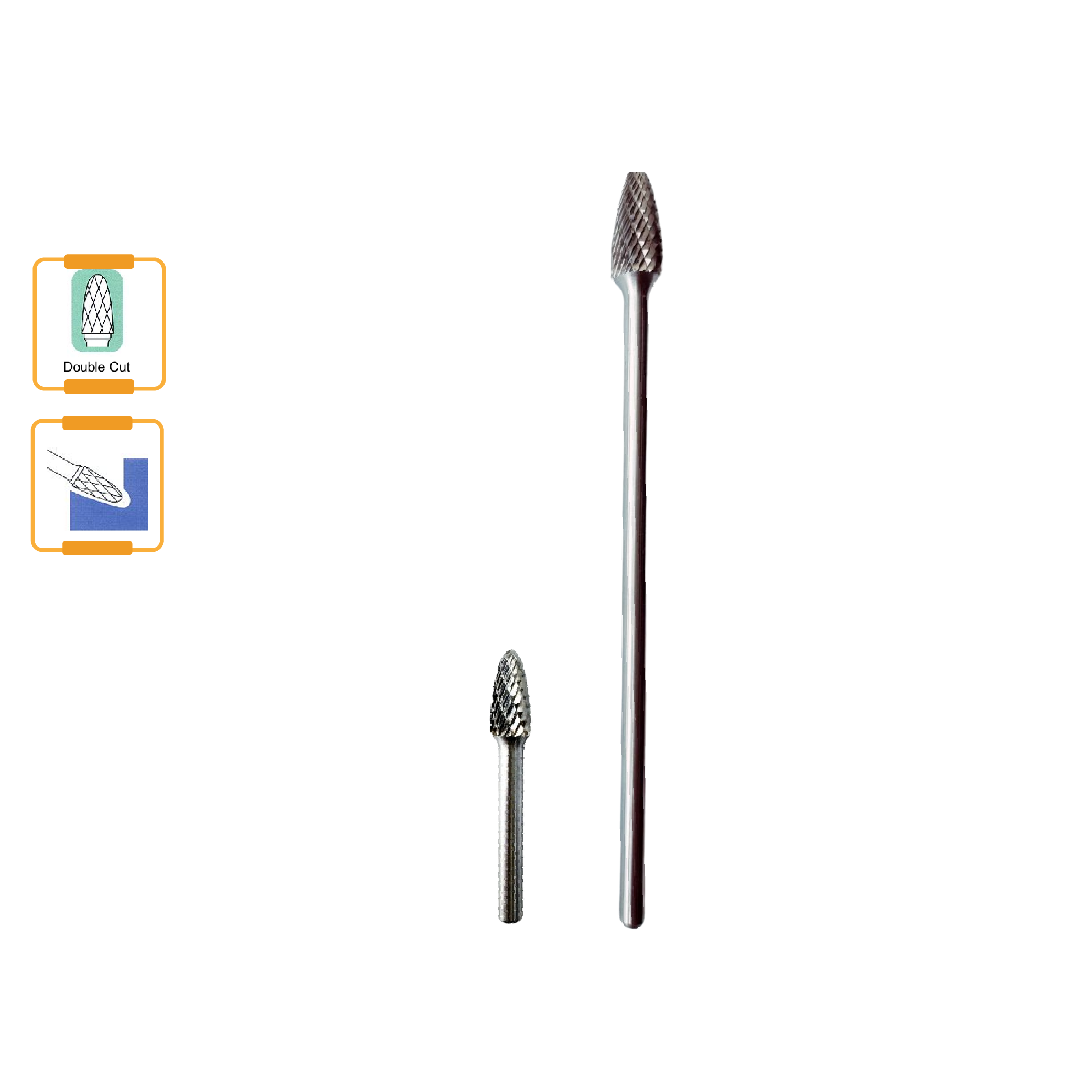 TBS Tungsten Carbide Rotary Burr Tree Radius End (Double Cut)