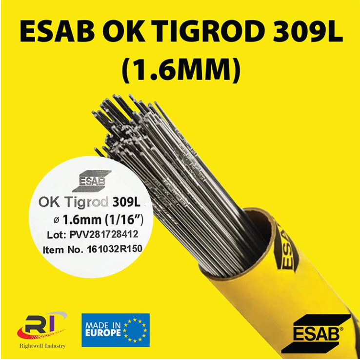 RIGHTWELL ESAB OK TIGROD 309L STAINLESS STEEL TIG WELDING ROD (1.6MM, 5KG)