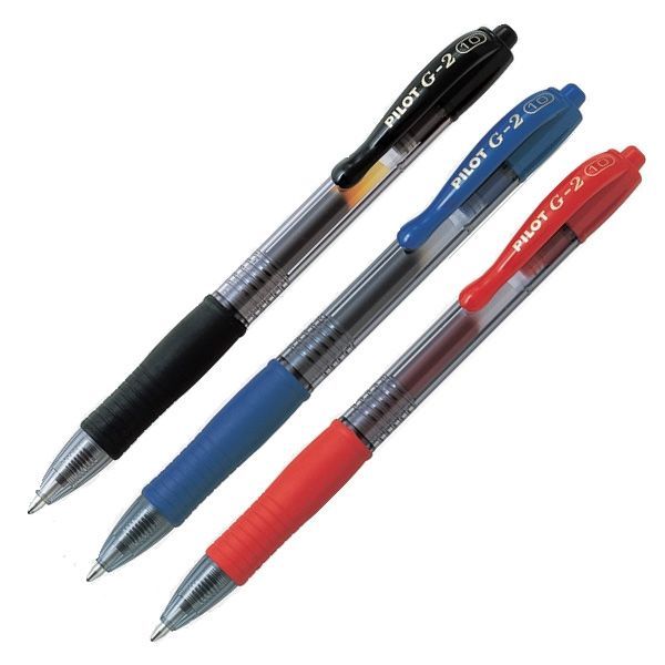 Pilot G2 Gel Pen 1.0mm (Fine) - Black / Red / Blue (12'SBox)