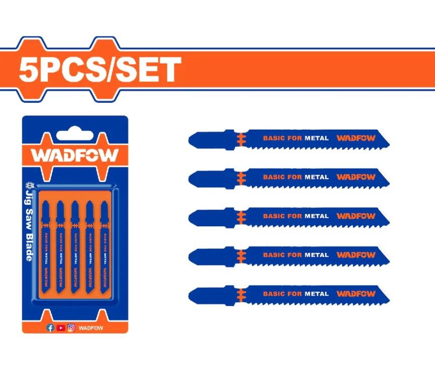 WADFOW JIG SAW BLADE FOR METAL (5 PCS / SET, 50MM, 12 TPI) SUITABLE FOR THIN SHEET METALS (2.5-6MM) WJB118B