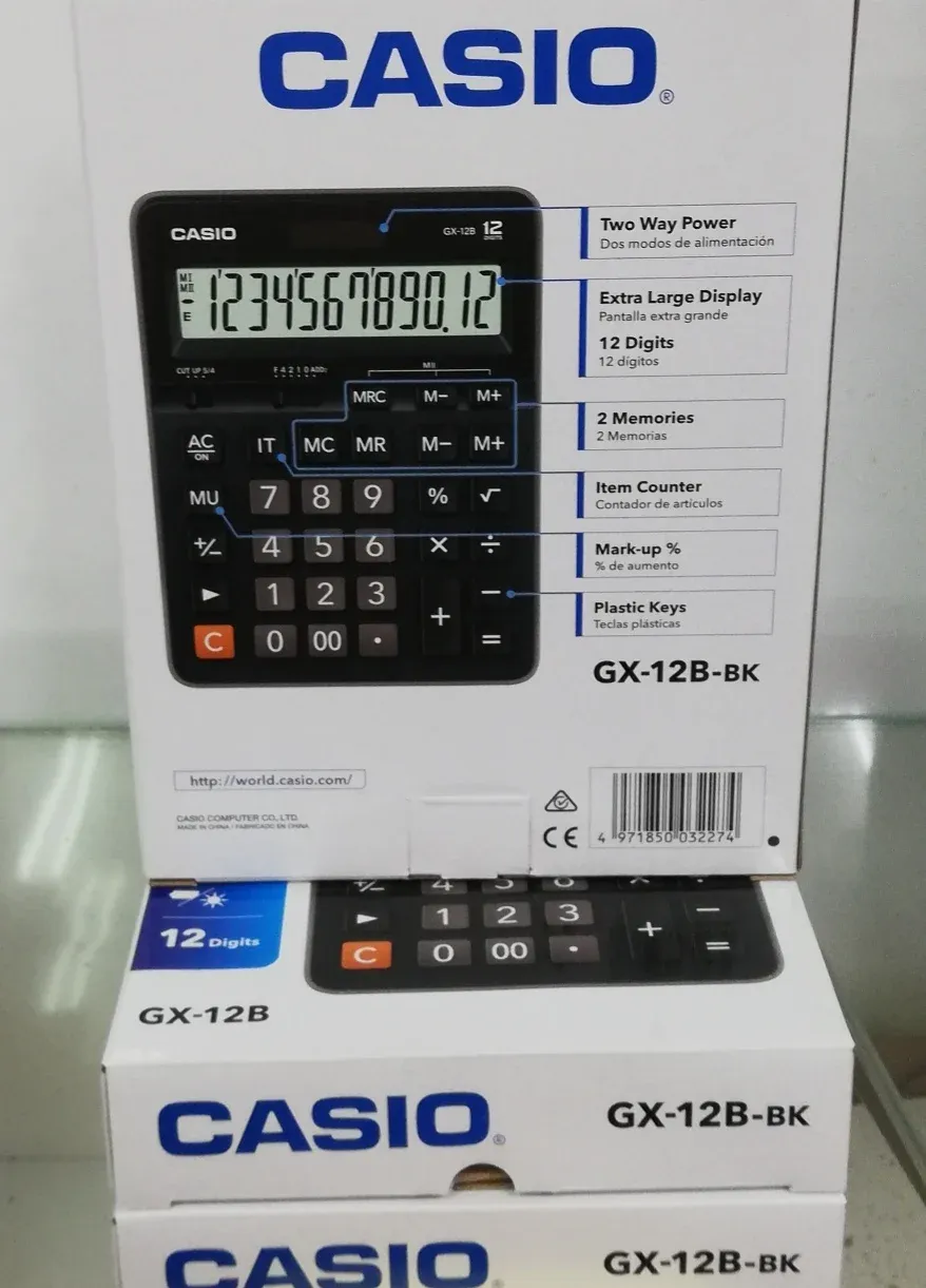 Calculator Casio GX-12B bk Extra large display