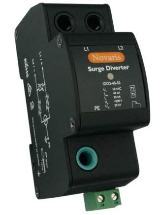 Isolated Surge Diverter, 2 pole, 40kA, 50VAC - 48VAC nominal, 70VDC, Alarm contact