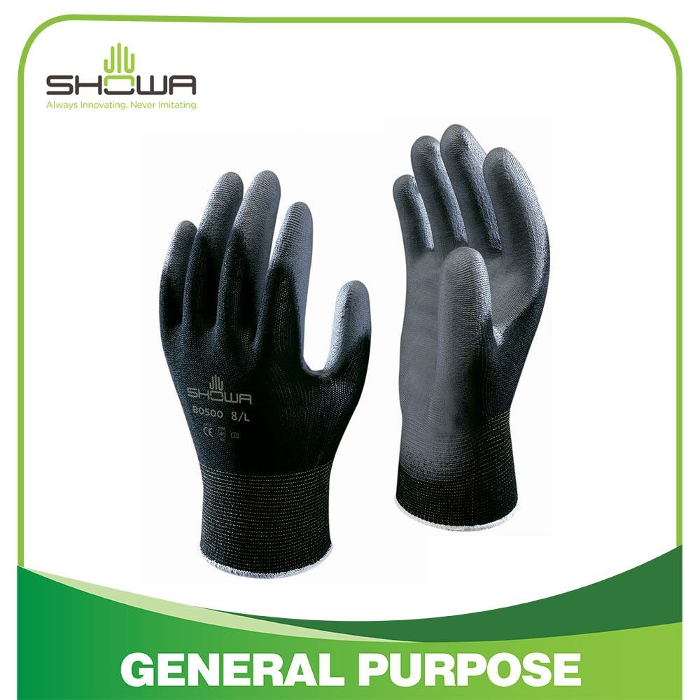 SHOWA B0500 General Purpose PU Palm Coating Seamless Knit Gloves