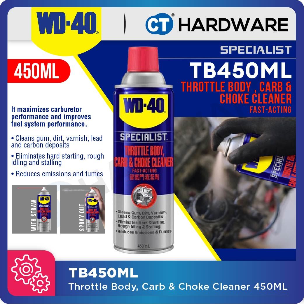 WD-40 SPECIALIST庐 TB450ML Automotive Throttle Body, Carb & Choke Cleaner 450ml