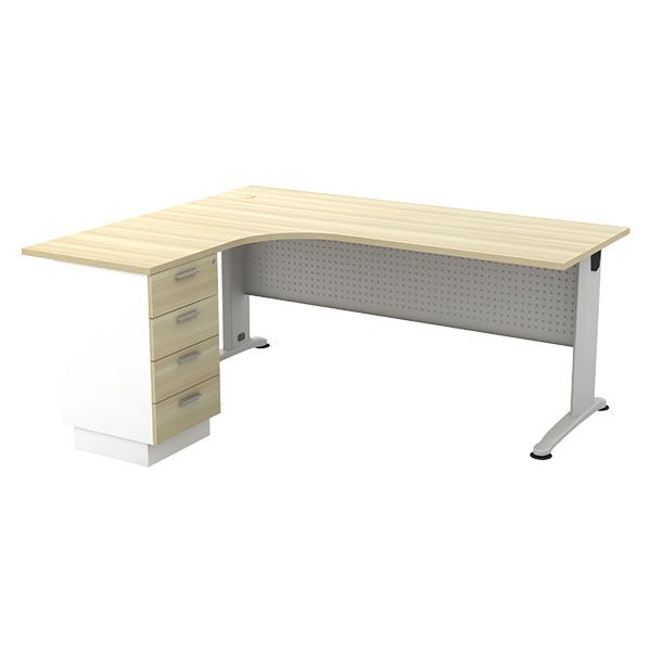 L Shape Office Table With Fixed Pedestal Set 5'' x 5'' / Office Table / Fixed Pedestal / L Shape Table / Set / 5" x 5"