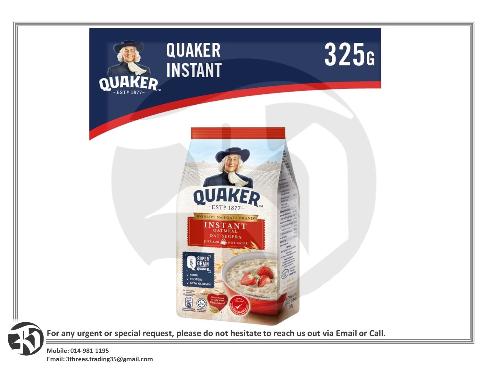 Quaker Oats - Instant Oatmeal (325g)