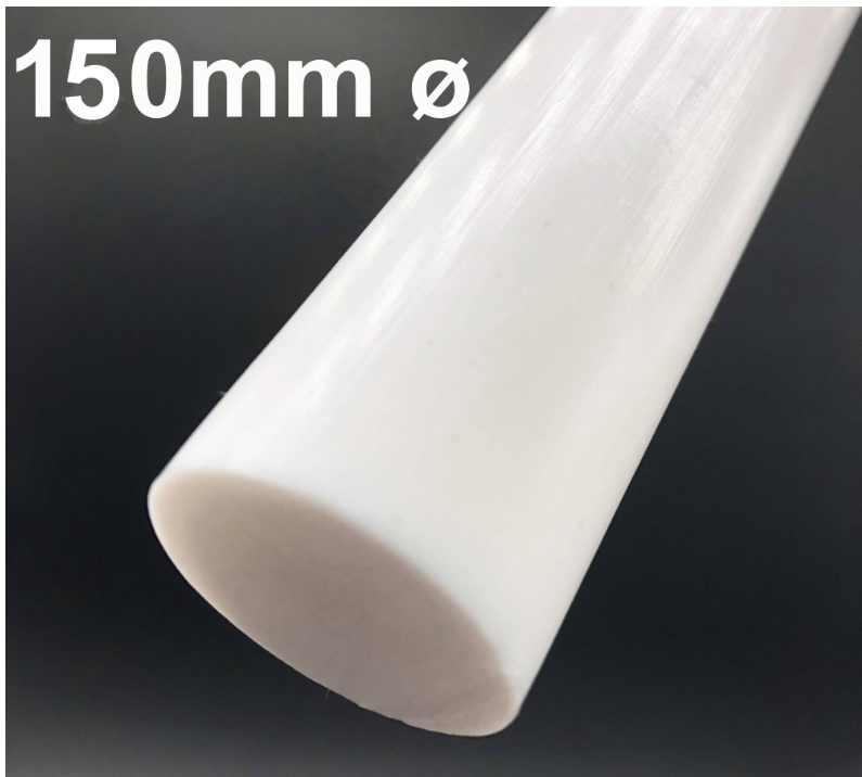 PTFE ROD 150MM DIAMETER WHITE COLOR BUSH ROUND BAR