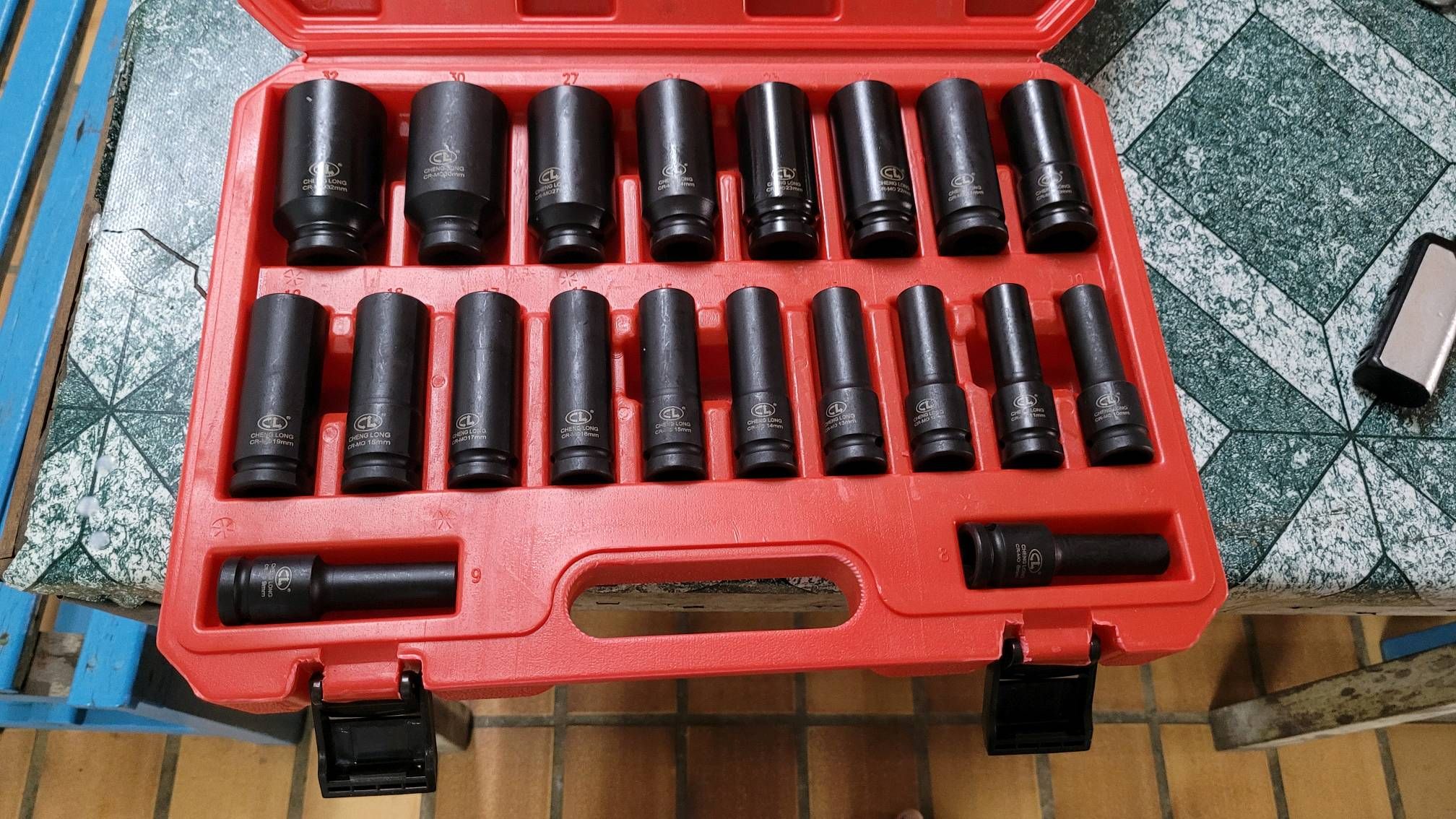 20 Pcs 1/2鈥�8-32mm Impact Socket Drive Tools Set 6point 12point