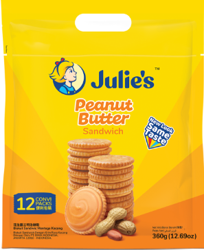 JULIE'S PEANUT BUTTER SANDWICH BISCUITS [12's/360G]
