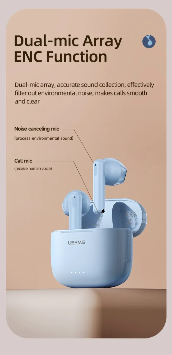 USAMS-US14 Dual-mic ENC Earbuds