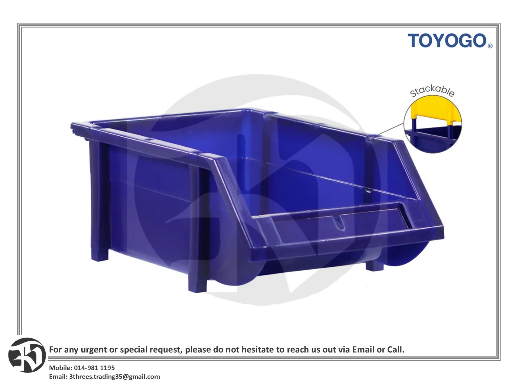 Toyogo Industrial Tool Crate / Multipurpose Stackable Industrial Bin