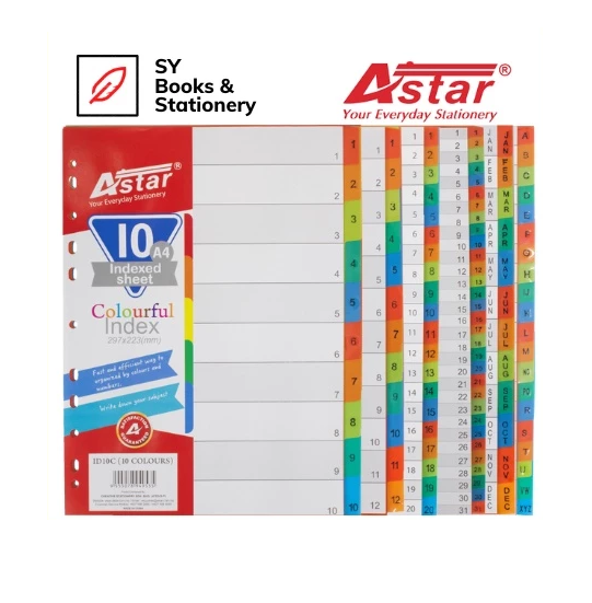 ASTAR A4 Colorful High Quality PP Index Divider