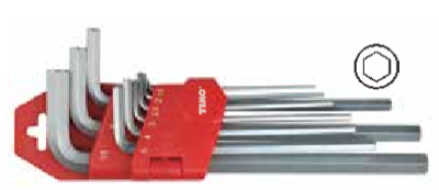 Temo 9Pc Standard Length L-Wrench Set - 1/16" - 3/8"
