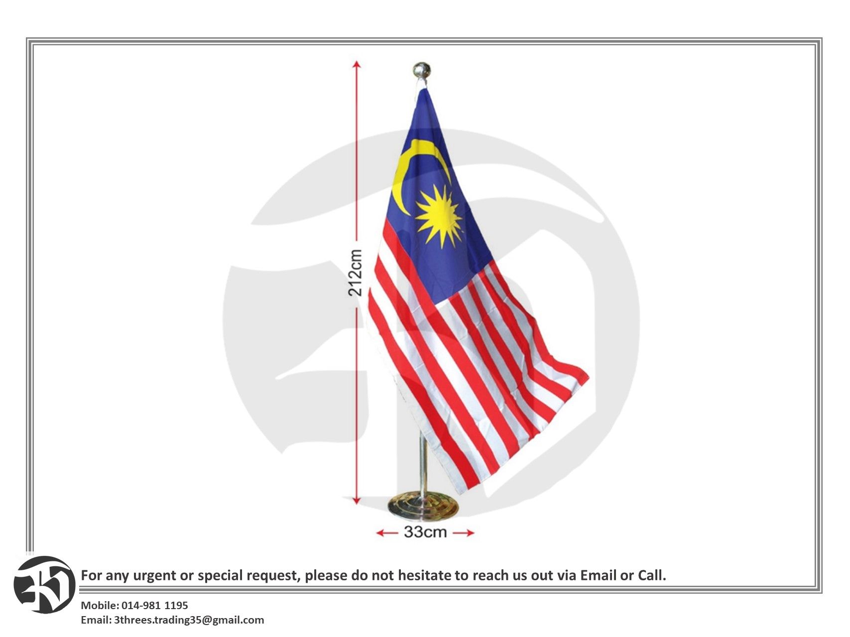 Flag Pole With Stand 2.1M (Indoor)