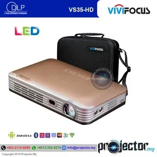 ViviFocus VS35-HD Mini Portable Android Smart Projector (With Built-In Battery) HDMI, USB, Micro SD Card Slot
