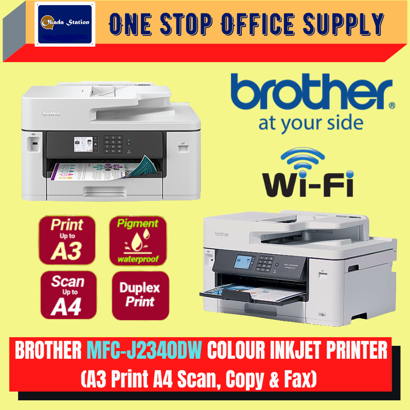 Brother MFC-J2340DW A3 Colour Inkjet Printer (A3 Print A4 Scan,Copy,Fax) - ADF Wifi MFC-J2330DW L14150 IX6770 IX6780 7740 7720 / Inkjet Printer / Colour Printer / A4& A3 Printer / Printer / MFC-J2340DW