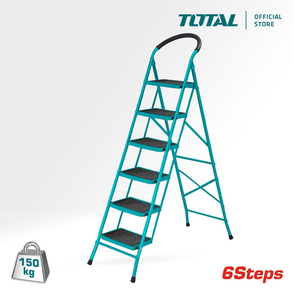 TOTAL STEEL LADDER 6 STEPS STEP (380MM X 260MM/MAX LOAD 150KG/1705MM X 1225MM X 510MM) THLAD09061