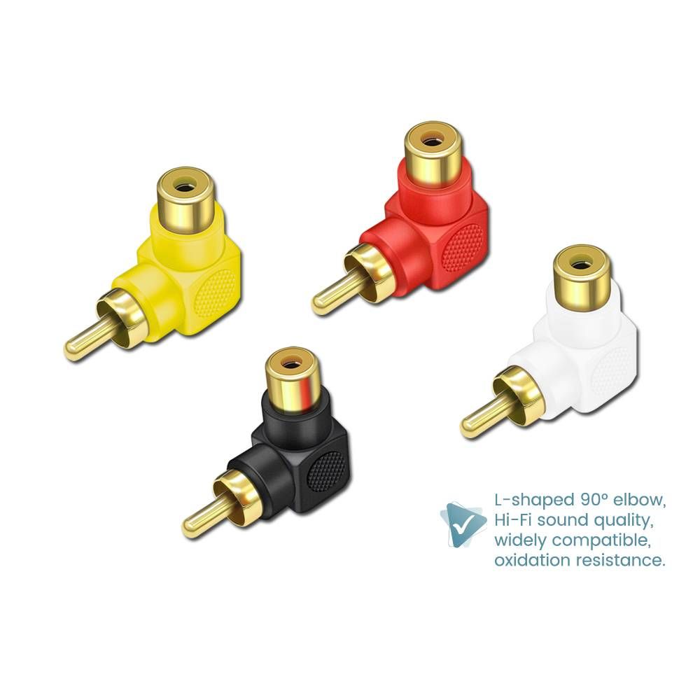 RCA MALE TO FEMALE L-SHAPE GENDER CONVERTER ADAPTER