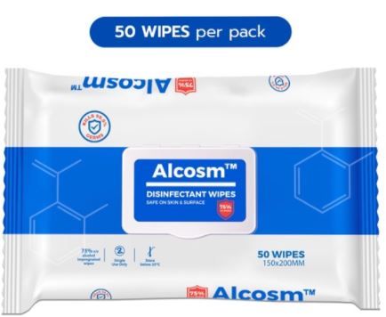 75% ALCOHOL WIPES 50'S ALCOSM BRAND