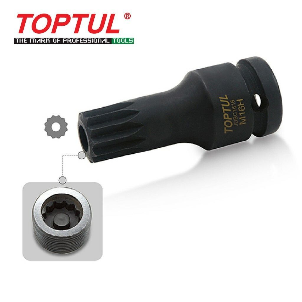 TOPTUL 1/2"DR. OIL DRAIN PLUG SOCKET JDBC1616