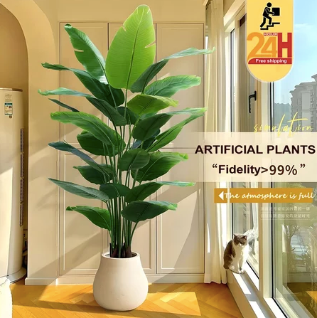 Artificial Plants Large Banana Tree Fake Plastic Palm Tree leaves home decoration