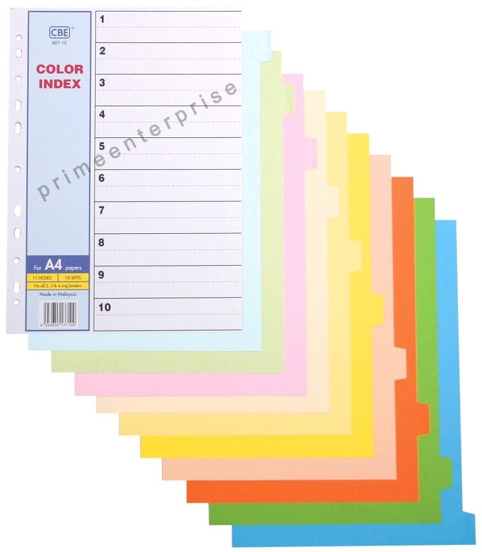 CBE Index Divider 10 Colors
