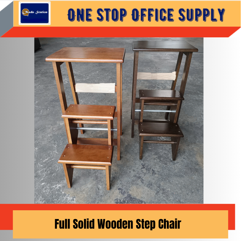 Full Solid Wooden Step Chair / Foldable Step Stool
