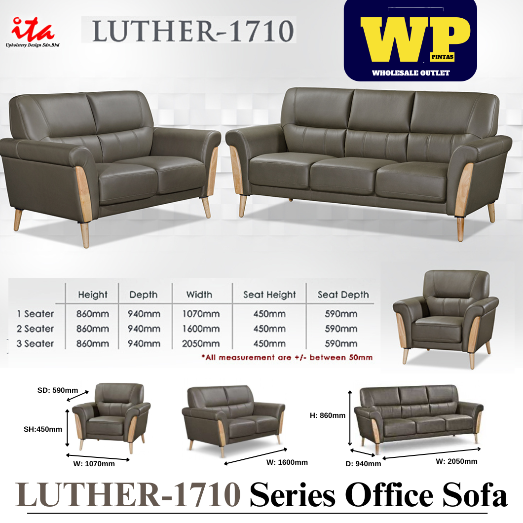 ITA UPHOLSTERY DESIGN LUTHER SERIES OFFICE SOFA - ALL SIZE / SINGLE SEATER / DOUBLE SEATER / TRIPLE SEATER / 1+2+3 SEATER SET / VISITOR SOFA / PU LEATHER / FABRIC / SOFA PELAWAT / SOFA PEJABAT / SOFA / LUTHER-1710