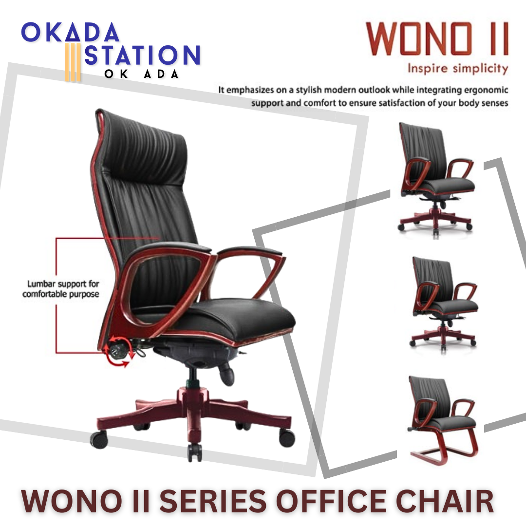CLASSIC CHAIR WONO II PU LEATHER ERGONOMIC OFFICE CHAIR WITH WOODEN LEG -ALL SIZE / CLASSIC CHAIR / OFFICE CHAIR / ERGONOMIC EXECUTIVE CHAIR / PU LEATHER OFFICE CHAIR / EXECUTIVE OFFICE CHAIR / ERGONOMIC OFFICE CHAIR / WOODEN SERIES / PU LEATHER CHAIR / CHAIR / WO