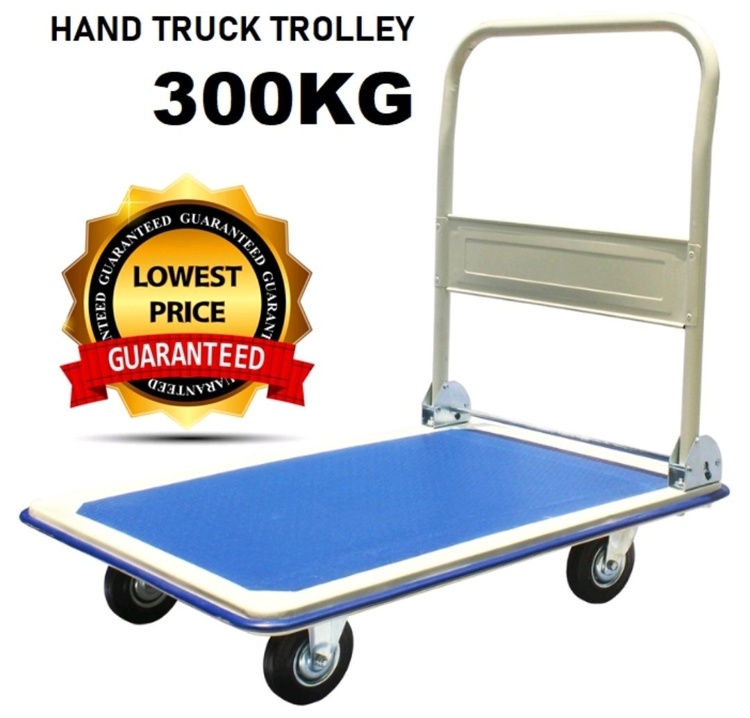 High Quality Iron 300kg Foldable Platform Hand Truck Trolley, size 62cm x 92cm