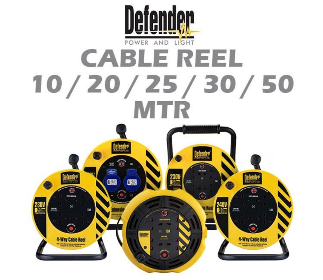 OCHA UK DEFENDER Industrial Cable Plug Reel 10, 25M & 50M Length