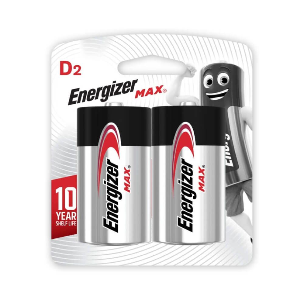 ENERGIZER Max D Size Battery Alkaline Battery E95BP2G 2pcs/pack