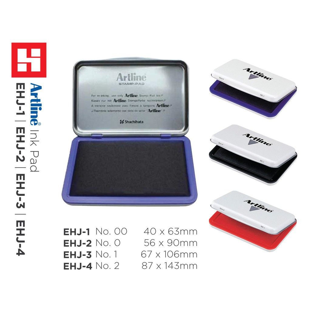 Artline Stamp Pad All Size / NO.1 / NO.2 / NO.0 / NO.00. *FAST LOCAL SUPPLIER
