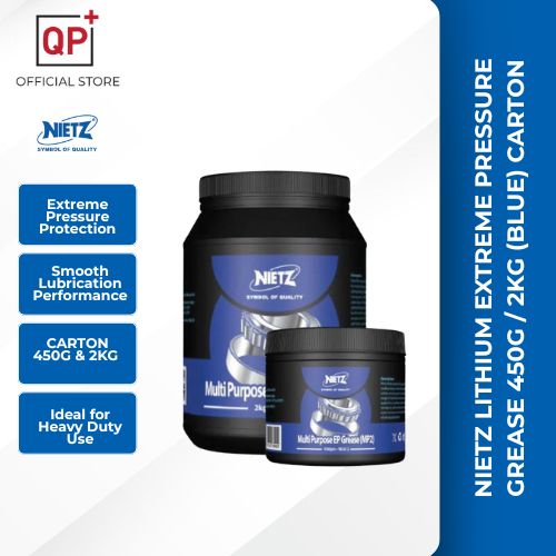 [CARTON] NIETZ LITHIUM EXTREME PRESSURE (EP) GREASE 450G / 2KG (BLUE) l GRIS l 润滑脂-450G [12 PC]