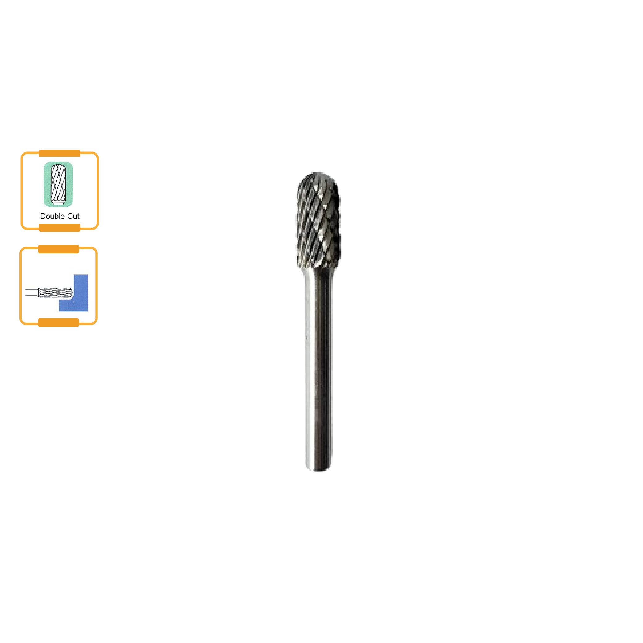 TBS Tungsten Carbide Rotary Burr Cylinder Radius End (Double Cut)
