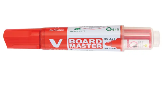 Pilot V Board Master Medium Bullet Red