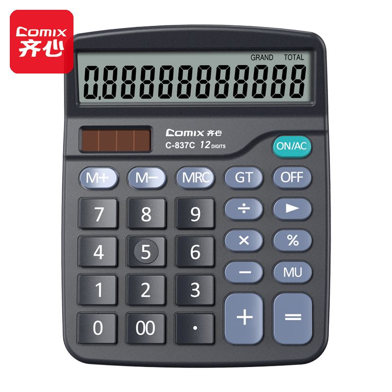 Comix C-837C 12-Digit Office Calculator Black