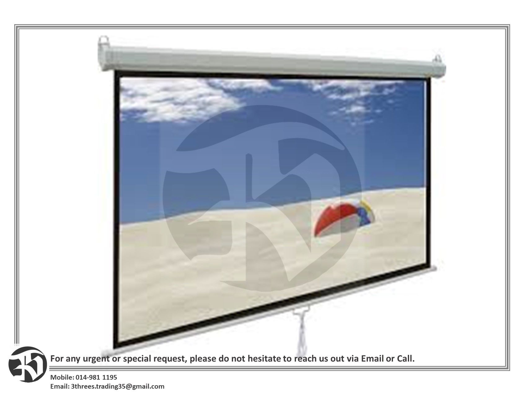 Dopah Manual Wall Screen 84" X 84" (7'X7') Matt White