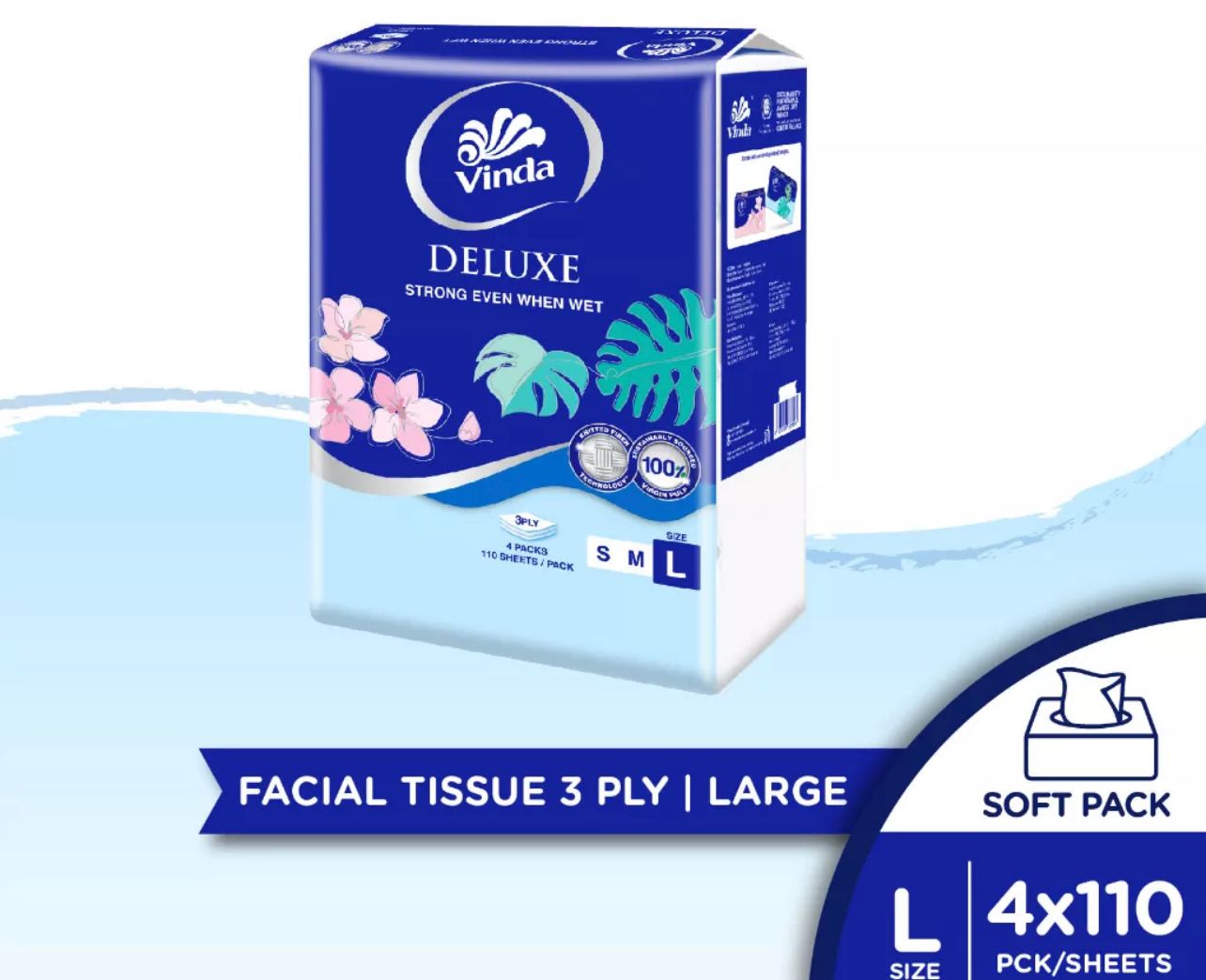 Vinda Facial Tissue Large (110's x 4)