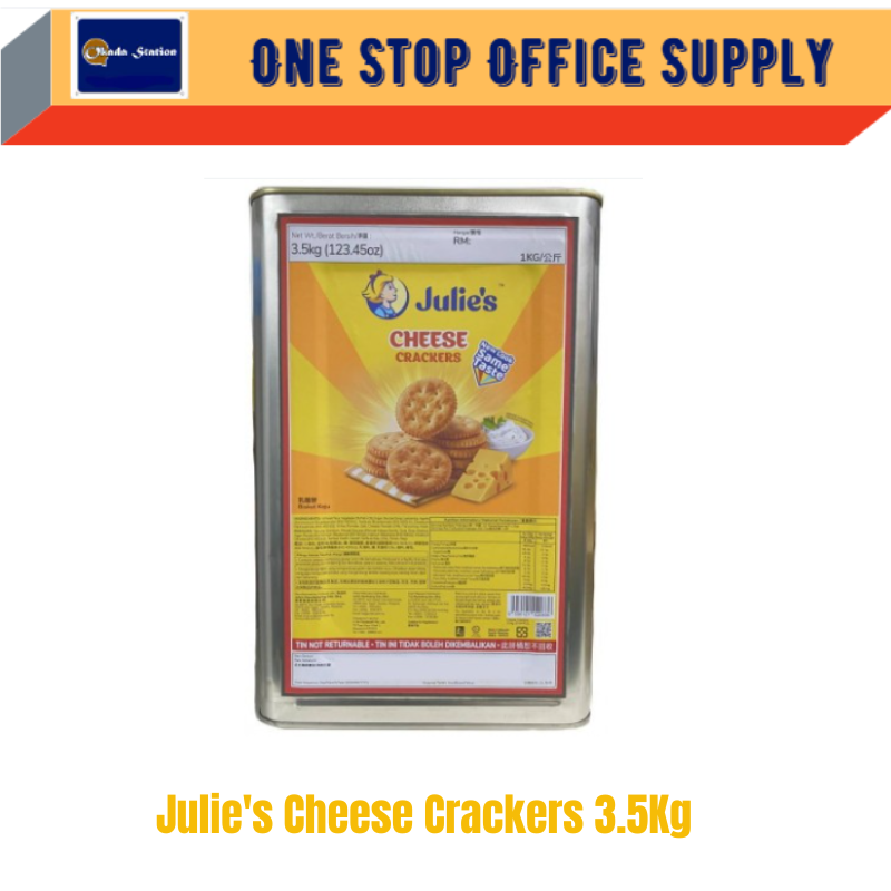 JULIE'S CHEESE CRACKER BISCUIT 3.5KG TIN /Julie's /Cracker /Biscuit /Julie's Cracker /Cheese Cracker /3.5kg /Julie's Cheese Cracker Biscuit Tin
