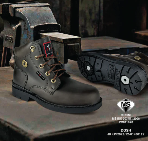 Black Hammer 4000 Series Mid Cut Safety Shoes BH4660 (SIRIM APPROVED)