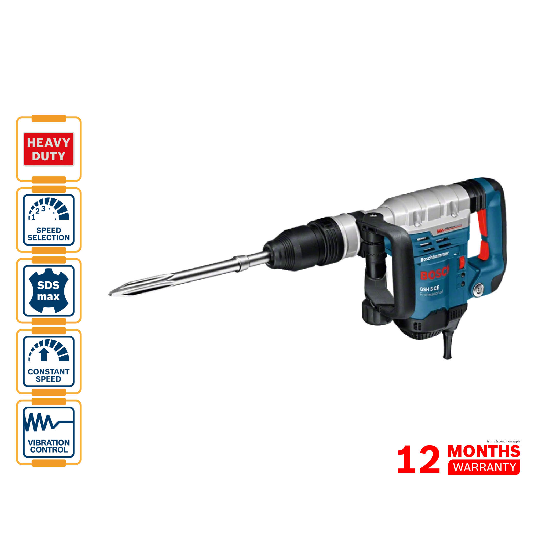 BOSCH GSH 5 CE Demolition Hammer (With SDS Max) - 06113210L0